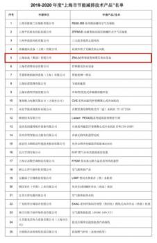 上海连成ZWL(V)型智能变频叠压供水设备入选2019-2020年度“上海市节能减排技术产品”