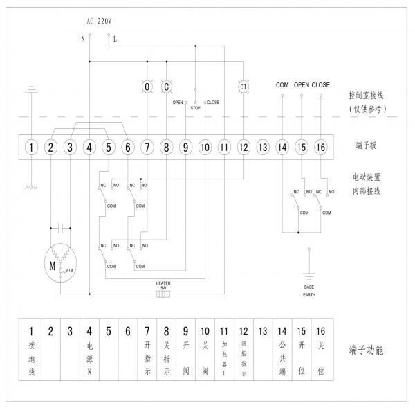 AC220V防爆开关型接线图