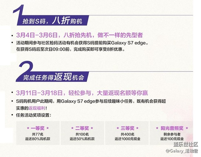 盖乐世论坛首发 抢三星S码赢八折购机奖（待审核） 