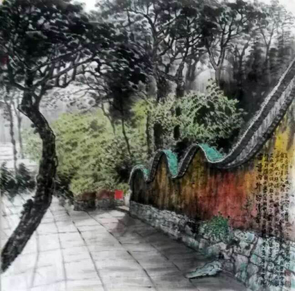 乔领国画《天台有佳境，山水妙传音》